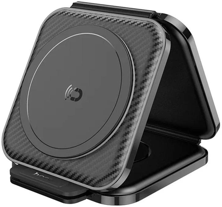 Hoco  Foldable Wireless Fast Charger 15W 3-in-1 (CQ4) - Black - Brand New