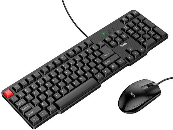 Hoco  GM16 Wired Keyboard and Mouse Set - Black - Brand New
