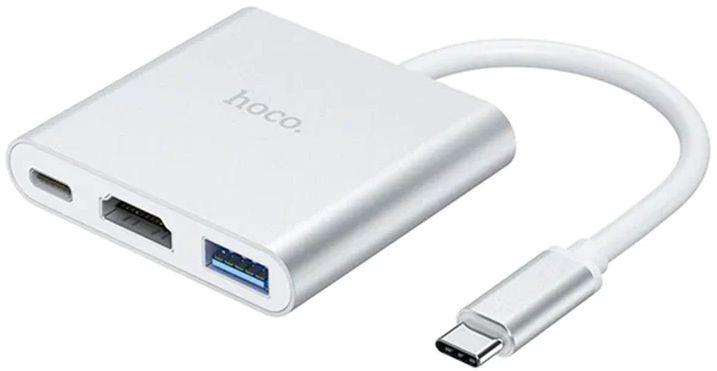 Hoco  Type-C Hub “HB14 Easy Use” USB 3.0 + HDMI + PD - Silver - Brand New