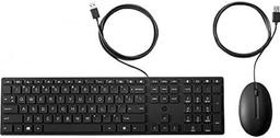 HP 9SR36AA Keyboard and Mouse Wired Slim - Black