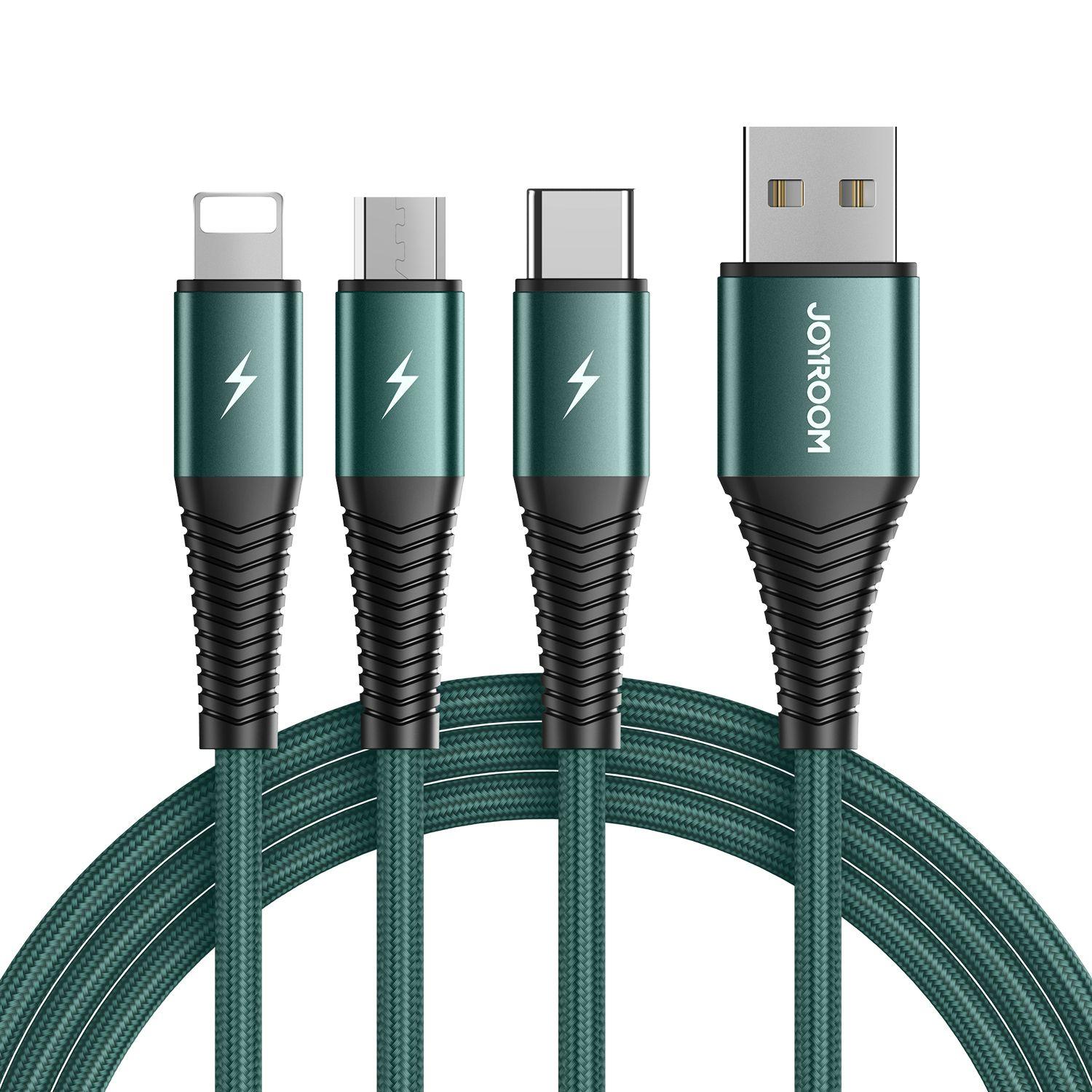 Joyroom S-1230G4 3-in-1 Phone Charging Cable (Lightning+ Type-C + Micro) (1.2M)