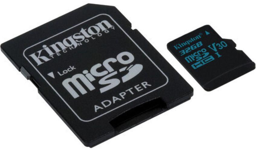 Kingston Canvas Go! microSD card with SD Adapter - 32GB - Black