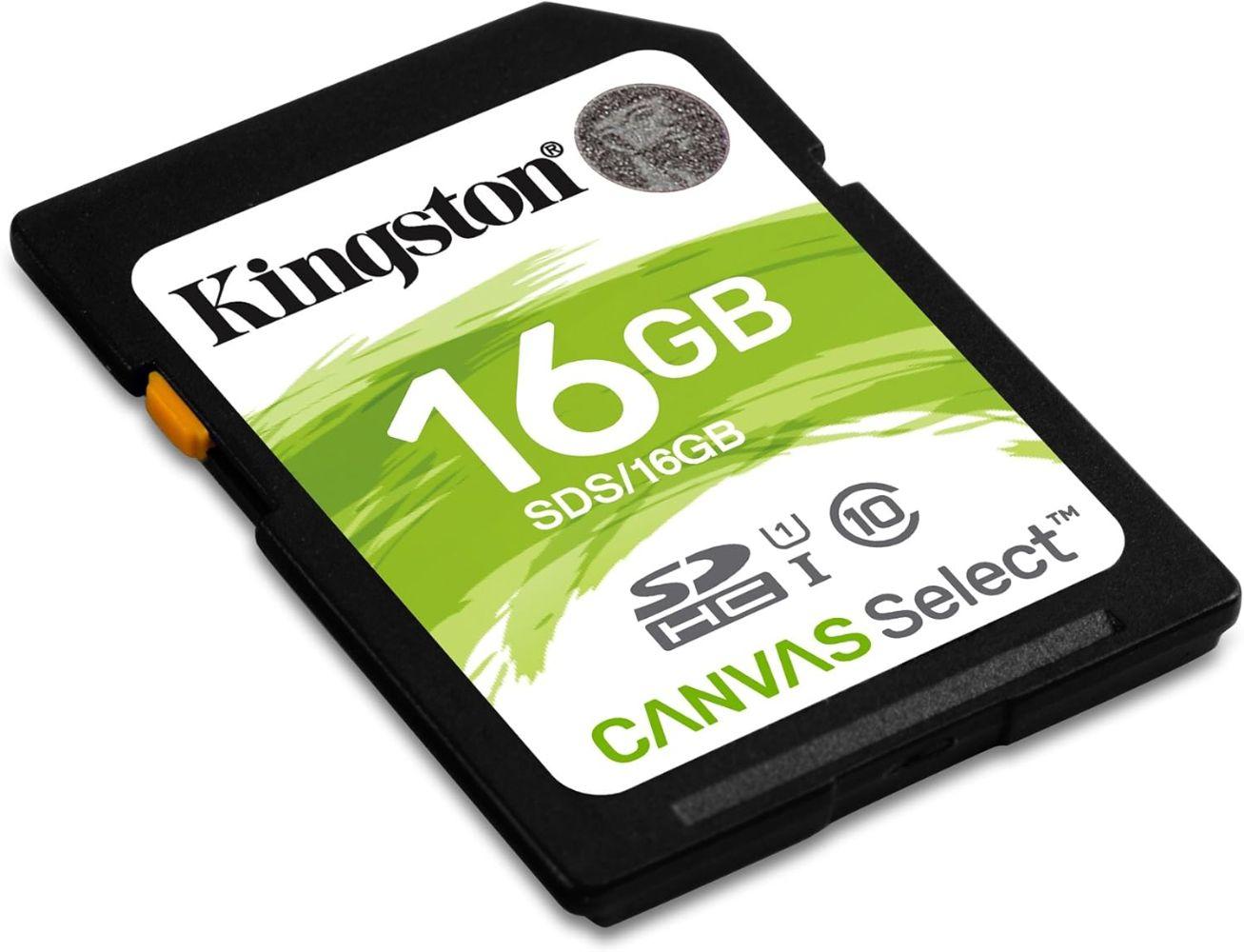 Kingston Canvas Select SDHC/SDXC Class 10 UHS-1 Memory Card - 32GB - Black/Green