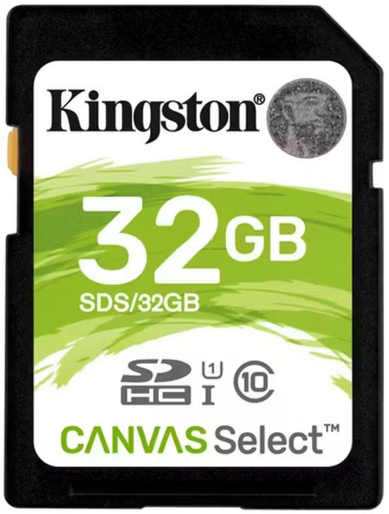 Kingston Canvas Select SDHC/SDXC Class 10 UHS-1 Memory Card - 32GB - Black/Green