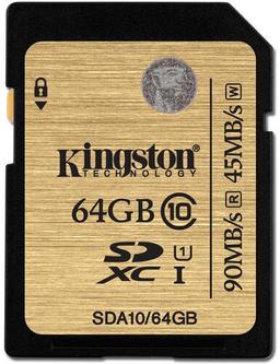 Kingston SDHC/SDXC Class 10 UHS-I Card - 64GB - Black