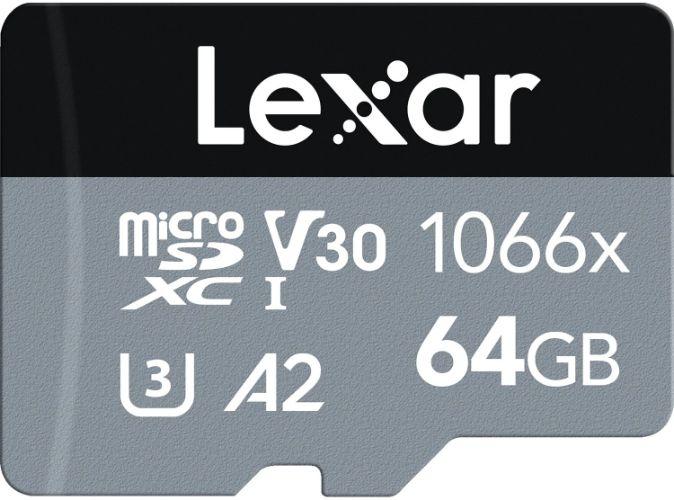 Lexar  Professional 1066x microSDXC UHS-I Card Silver Series - 64GB - Silver - Brand New