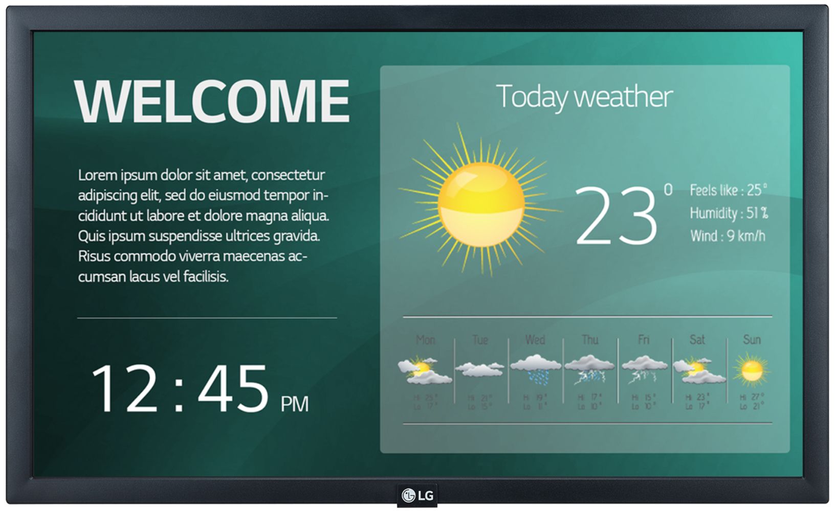 LG 22SM3G-B Digital Signage Display Monitor 22"