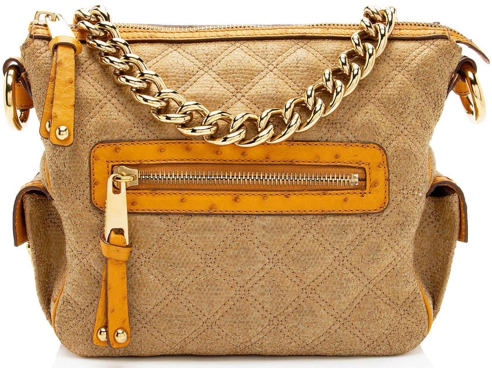 Marc Jacobs Coated Canvas Ostrich Stam Hobo