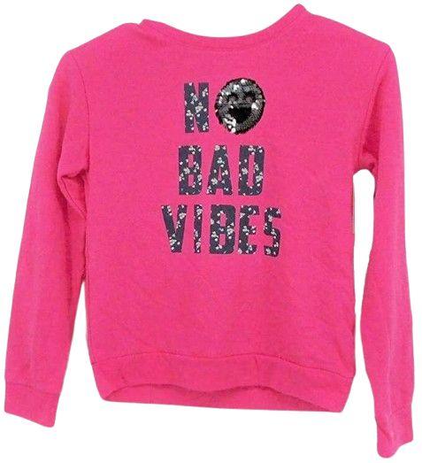 Member's Mark Girls Sweater No Bad Vibes 14/16
