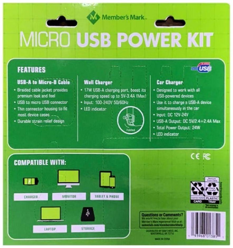 Member's Mark Micro USB Power Kit