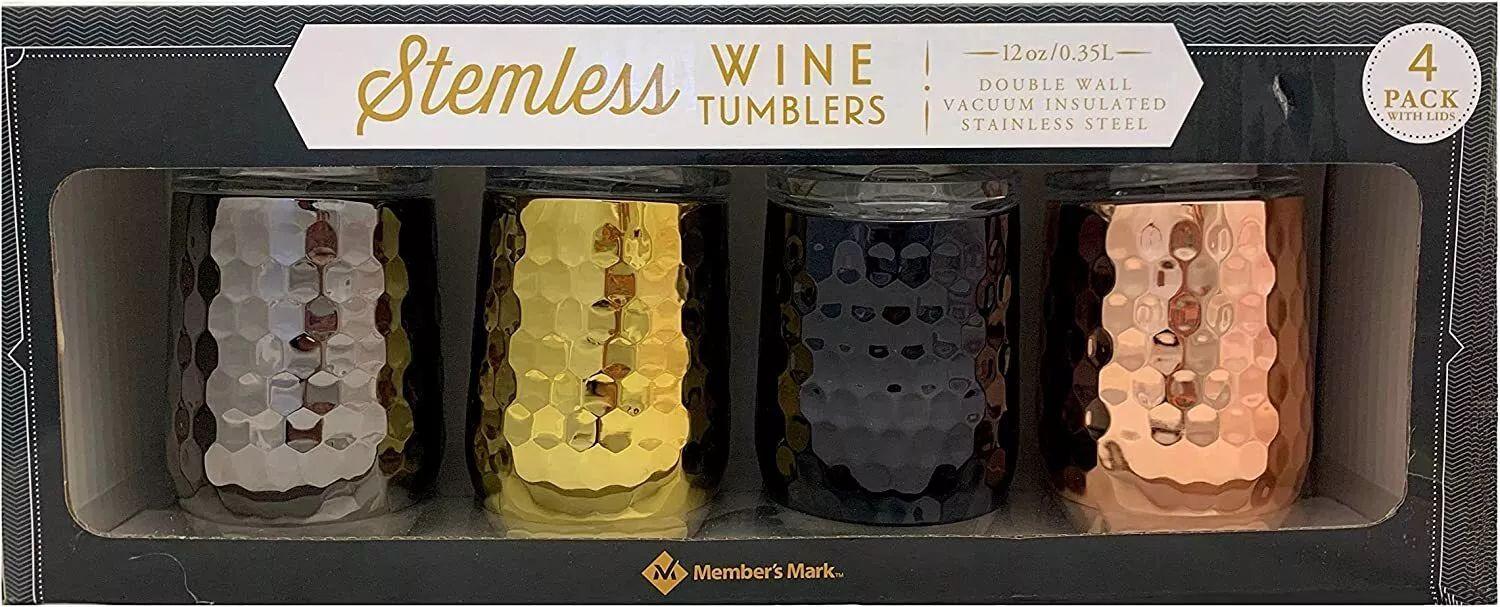 Member's Mark Stemless Wine Tumblers 12 oz (Pack of 4)