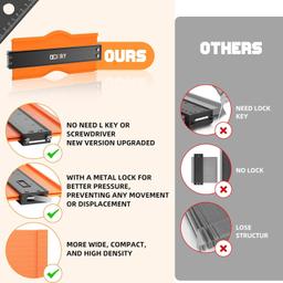 Ocikry Contour Gauge 10"  Adjustable Lock