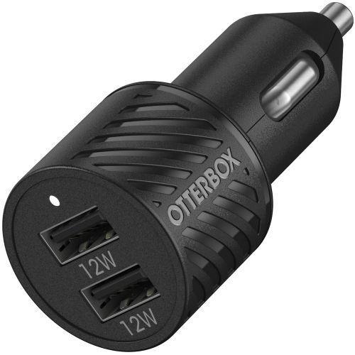 OtterBox  USB-A Dual Port Car Charger (24W) - Black - Brand New