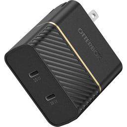 OtterBox USB-C Dual Port Wall Charger (50W Combined) - Black Shimmer