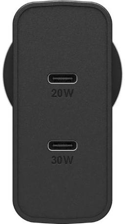 OtterBox USB-C Dual Port Wall Charger (50W Combined) - Black Shimmer