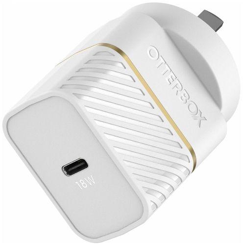 OtterBox  USB-C Fast Charge Wall Charger 18W - Cloud Dust (White) - Brand New