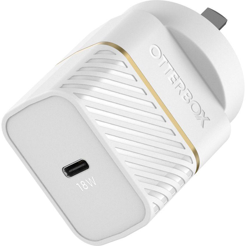 OtterBox  USB-C Fast Charge Wall Charger 18W - Cloud Dust (White) - Brand New