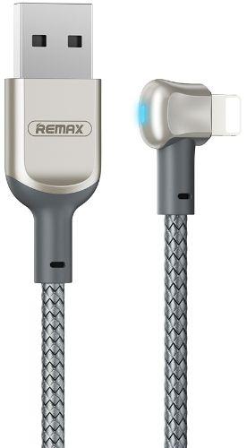Remax  Phone Cable Lightning 90° Elbow Design Game - Silver - Brand New