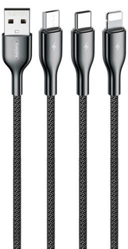 Remax  RC-092th Kingpin 3-in1 Charging Cable (1.2M) - Black - Brand New