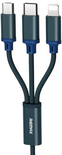 Remax  RC-131th Gition 3-in-1 Charging Cable 2.8A (1.15M) - Blue - Brand New