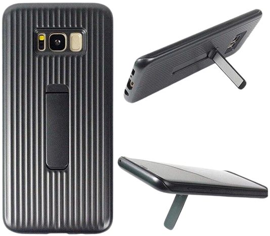 Rugged Mobile Phone Stand Case for Galaxy S21 Ultra - Metallic Grey