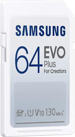 Samsung EVO Plus Full-Size SDHC/SDXC Card - 64GB - White
