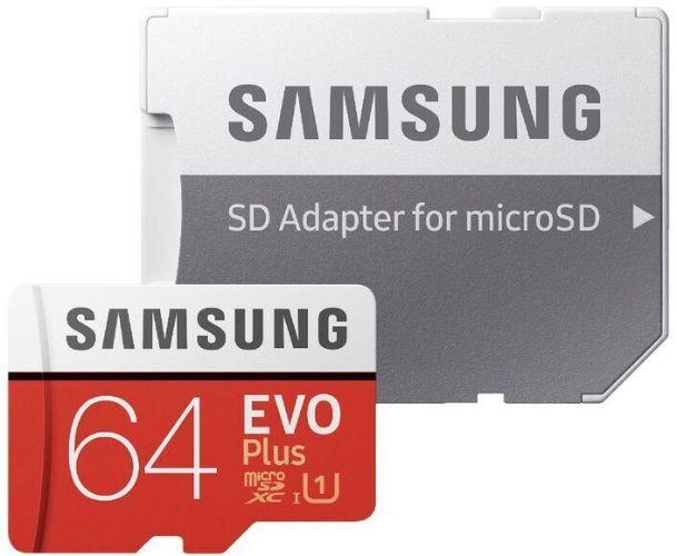 Samsung  Evo Plus microSD with Adapter MB-MC64HA - 64GB - Red - Brand New