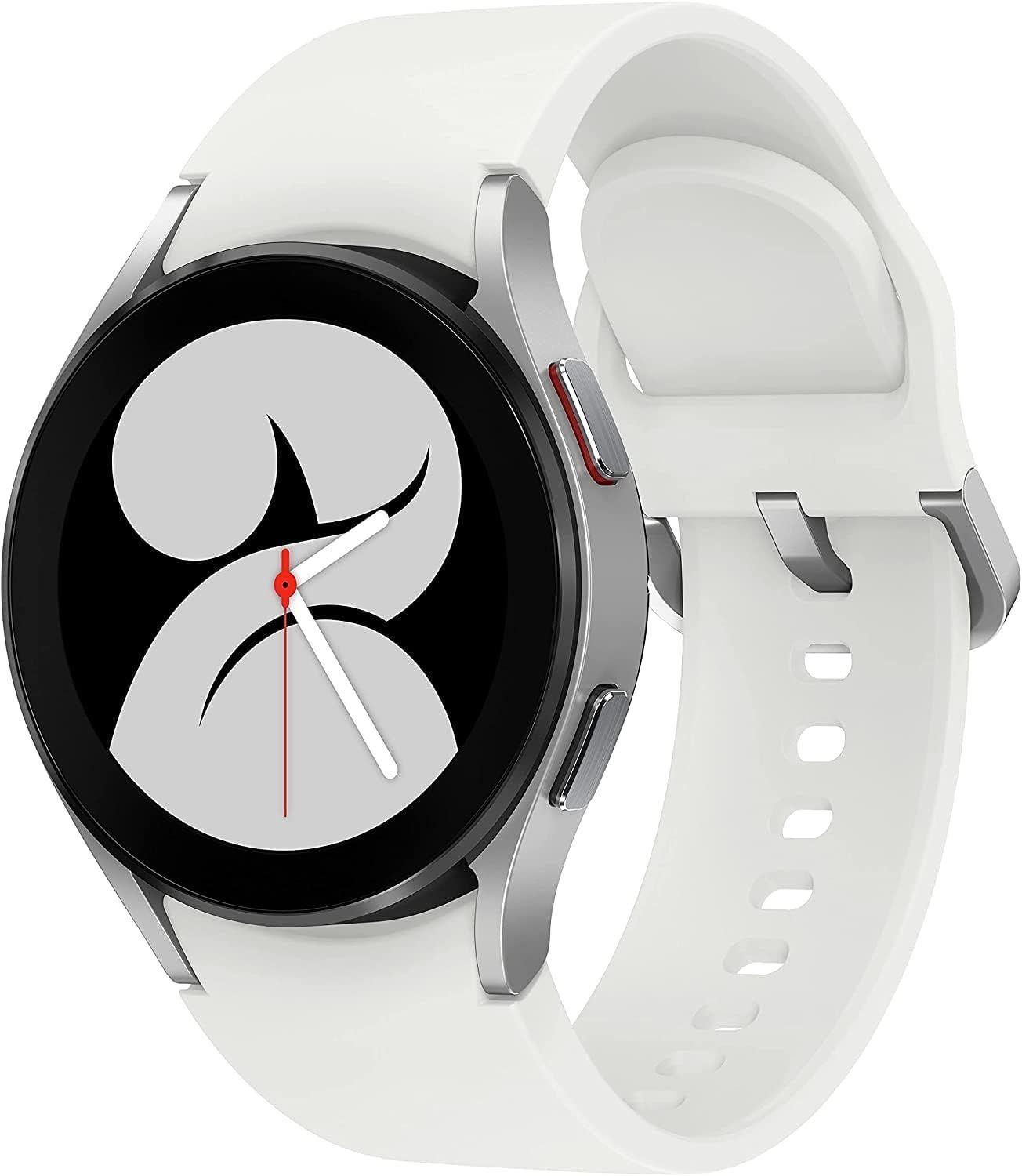 Samsung  Galaxy Watch4 - 16GB - Bluetooth + LTE - 40mm - Silver - Aluminum - White - Sport Band - Fluoroelastomer - Excellent