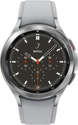 Samsung Galaxy Watch4 (Bluetooth) - 16GB - 40mm - Silver Classic (Stainless Steel) Case with Silver Fluoroelastomer Ridge Sports Band