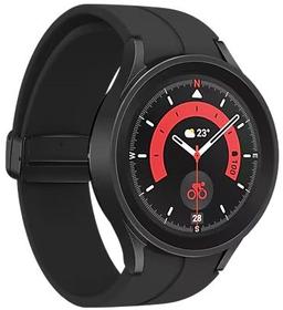 Samsung Galaxy Watch5 Pro (Bluetooth + LTE) - 16GB - 45mm - Black Titanium Titanium Case with Black Titanium Silicone