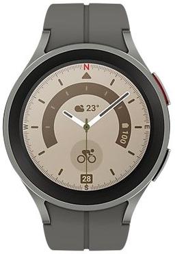 Samsung Galaxy Watch5 Pro (Bluetooth + LTE) - 16GB - 45mm - Gray Titanium Titanium Case with Gray Titanium Silicone