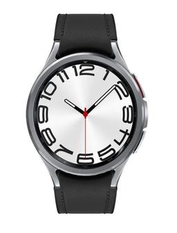 Samsung Galaxy Watch6 (Bluetooth) - 16GB - 47mm - Silver Classic (Stainless Steel) Case with Black Hybrid Eco-Leather Hybrid Eco-Leather Band