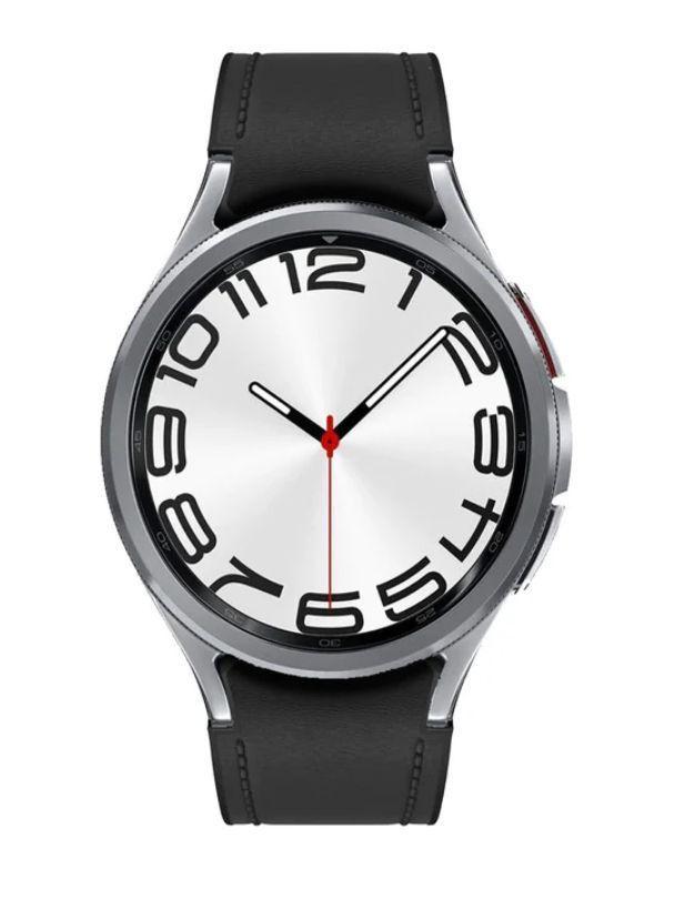 Samsung Galaxy Watch6 (Bluetooth) - 16GB - 47mm - Silver Classic (Stainless Steel) Case with Black Hybrid Eco-Leather Hybrid Eco-Leather Band