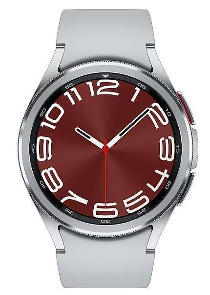 Samsung Galaxy Watch6 (Bluetooth) - 16GB - 47mm - Silver Classic (Stainless Steel) Case with Silver Fluoroelastomer Sports Band