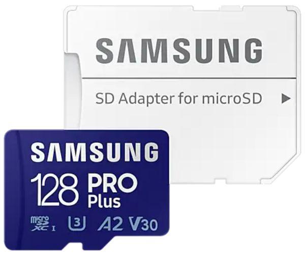 Samsung  Pro Plus microSD with Adapter - 128GB - Blue - Brand New