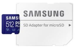 Samsung Pro Plus microSDXC Card with Adapter 180MB/s - 512GB - Blue (512GB)