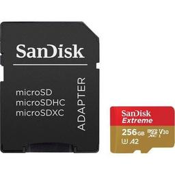 SanDisk Extreme microSD UHS-I Card (Up to 160MB/s) with Adapter - 64GB - Red