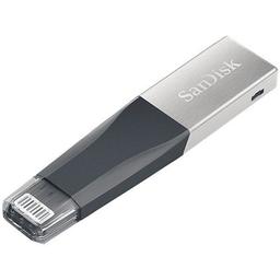 SanDisk iXpand Mini Flash Drive for Apple iPhone - 128GB - Grey