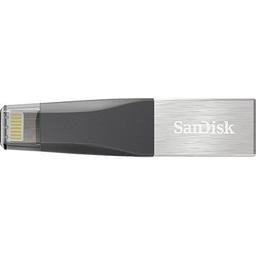 SanDisk iXpand Mini Flash Drive for Apple iPhone - 128GB - Grey