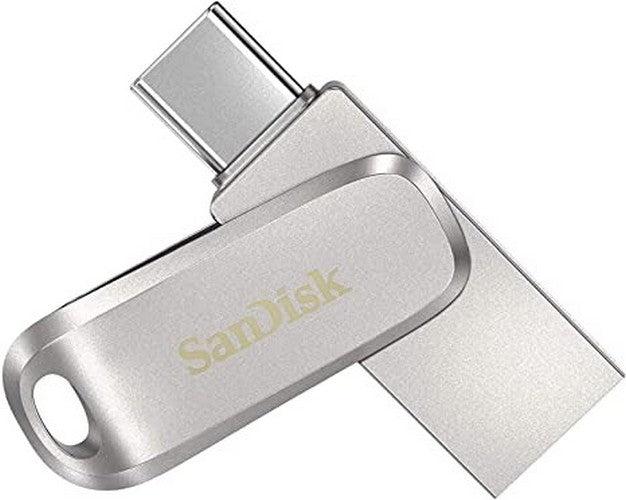 SanDisk  Ultra Dual Drive Luxe USB Type-C Flash Drive - 128GB - Silver - Brand New