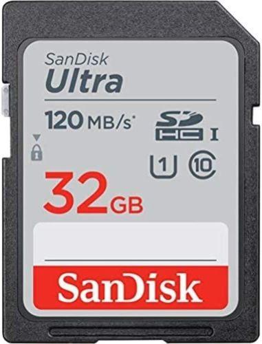 Sandisk  Ultra SDHC C10 UHS-I Memory Card (120MBS) - 32GB - Black - Brand New