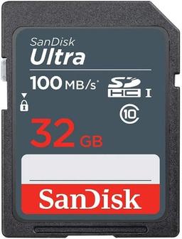 SanDisk Ultra SDHC/SDXC Card (100MB/s) - 32GB - Black