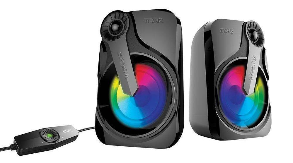 Sonicgear  Titan 2 2.0 USB Multi Color Led Speaker  - Black - Brand New