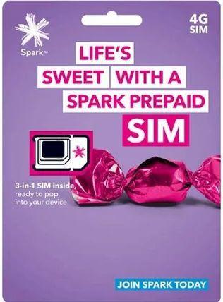 Spark  Quick Prepaid 3-in-1 SIM - Purple - Brand New