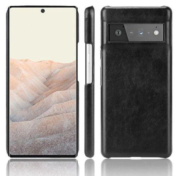 TechUp Hard Leather Case for Google Pixel 6A - Black