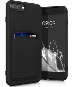 TechUp Silicone TPU Card Slot Case for iPhone 6P / 7P/ 8P - Black