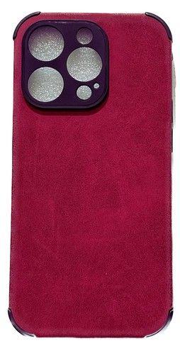 TechUp Soft TPU Suede Phone Case for iPhone 12 Pro Max - Cherry
