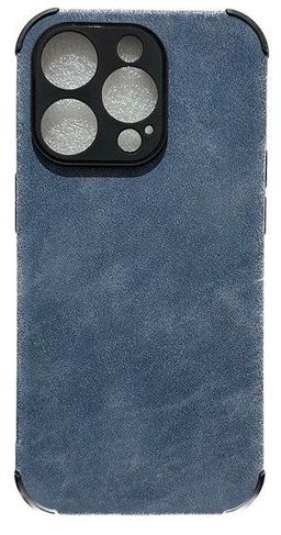 TechUp Soft TPU Suede Phone Case for iPhone 14 Pro Max - Blue