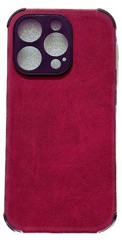 TechUp Soft TPU Suede Phone Case for iPhone 14 Pro Max - Cherry
