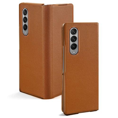 Tough On  Fine Leather Phone Case for Galaxy Z Fold3 - Brown - Brand New